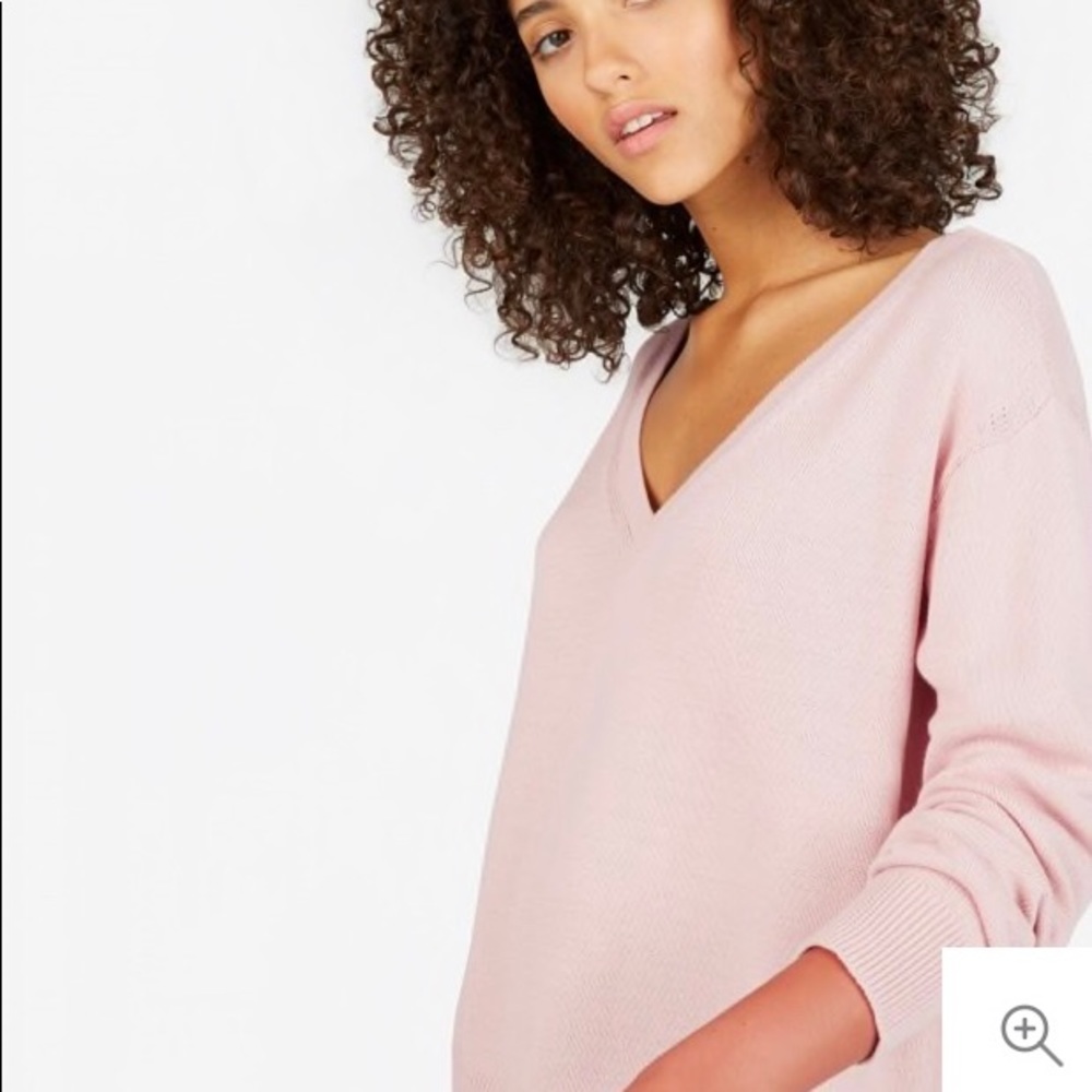 EVERLANE soft cotton V neck sweater